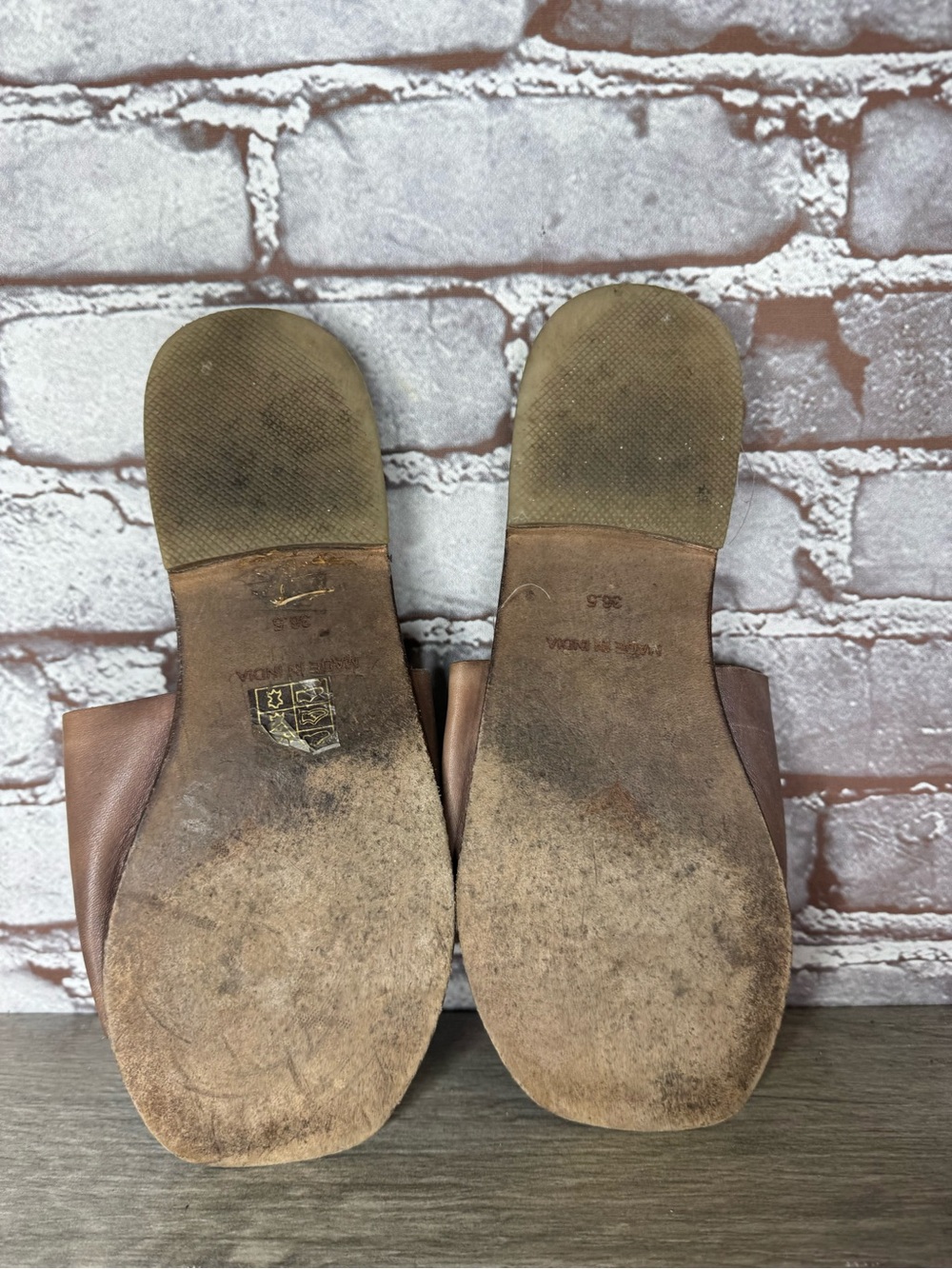 Free People Brown Leather Casual Sandals Slides Slip On Women’s Sz 36.5EU/6M US - Picture 14 of 14